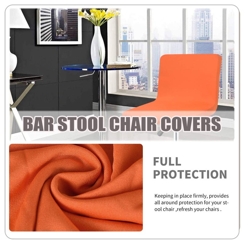 Deisy Dee Stretch Chair Cover Slipcovers for Low Short Back Chair Bar Stool Chair C114 (Orange) - Image 3